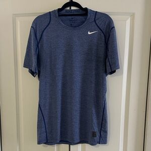 Nike Pro Dri-Fit Men's Heathered Blue Short Sleeve Tee
